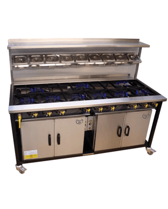Cuisinière Indienne Gaz Professionnelle 5 Brûleurs + Option - SHAAN - SHAAN France