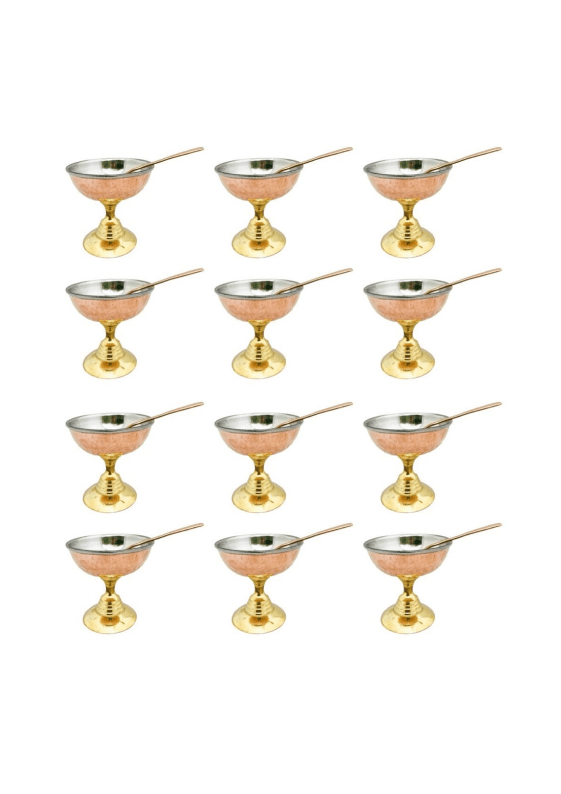 Set of 12 Dessert Cups & Spoons